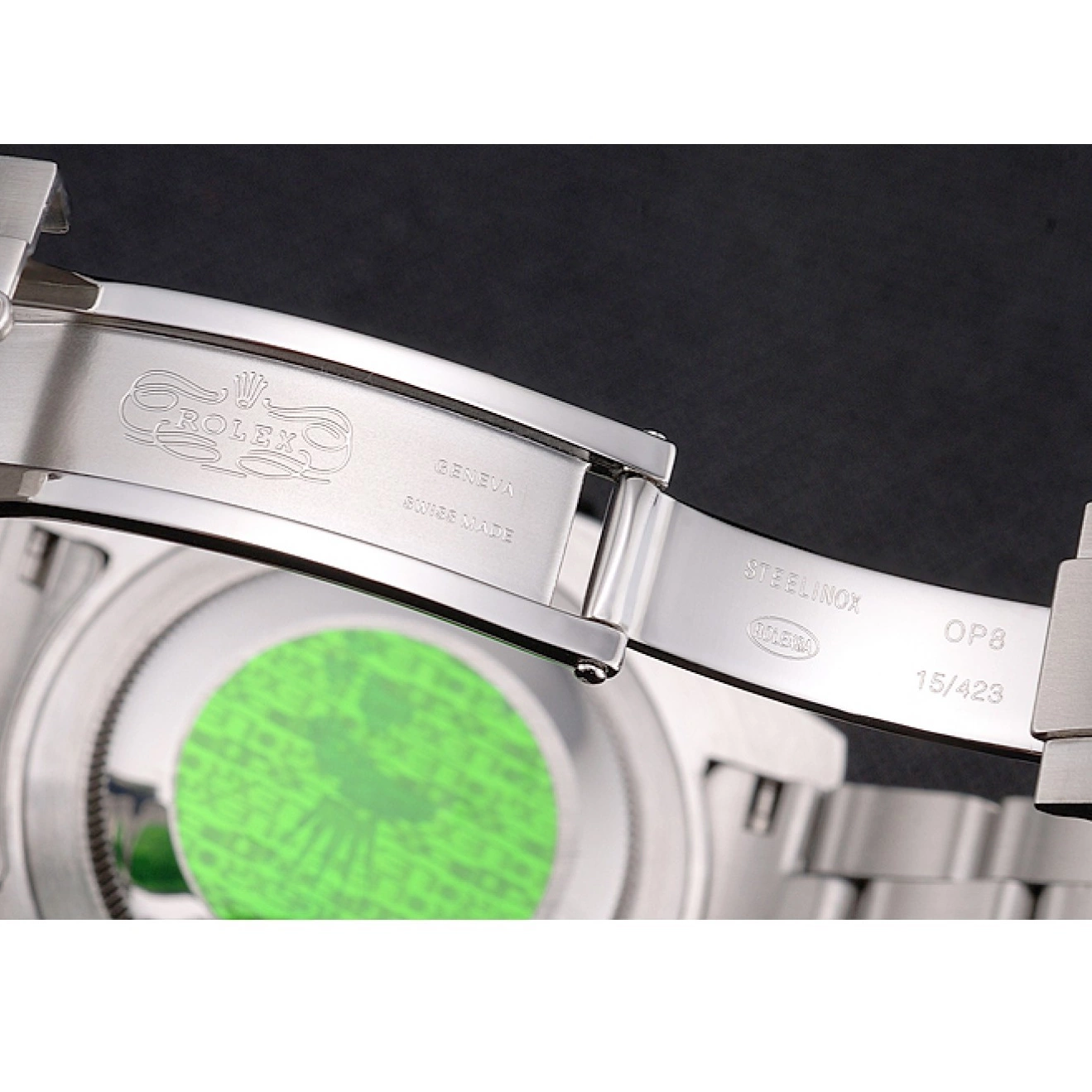 Aaa replica watch Stainless Diamond Swiss Silver Bezel Case Steel Rolex Markings Bracelet Submariner Black And Dial 0817